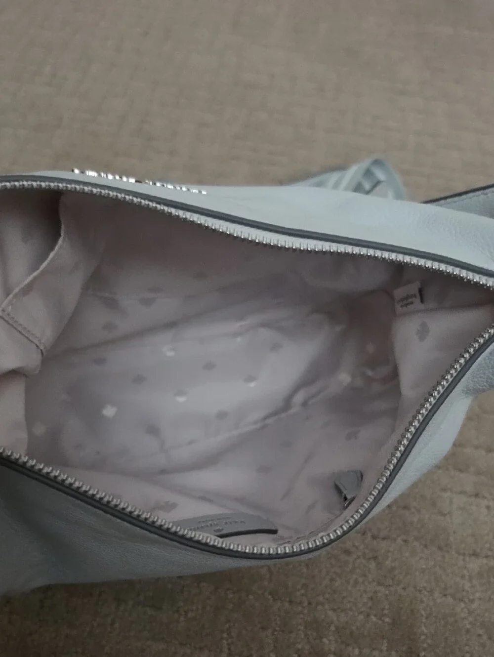 kate spade White Pebbled Leather Shoulder Bag